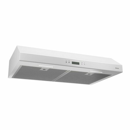ALMO Broan Glacier 30-Inch White Range Hood with 450 Max Blower CFM and LED Lighting BCDJ130WH